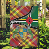 Dominica Creole Day Garden Flag Madras Pattern Zipper Stylized - Wonder Print Shop