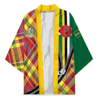 Dominica Creole Day Kimono Madras Pattern Zipper Stylized - Wonder Print Shop