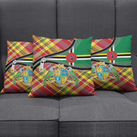 Dominica Creole Day Pillow Cover Madras Pattern Zipper Stylized - Wonder Print Shop