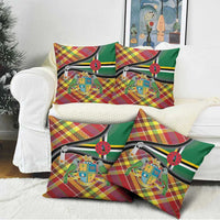 Dominica Creole Day Pillow Cover Madras Pattern Zipper Stylized - Wonder Print Shop