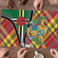 Dominica Creole Day Puzzle Madras Pattern Zipper Stylized - Wonder Print Shop