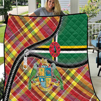 Dominica Creole Day Quilt Madras Pattern Zipper Stylized - Wonder Print Shop