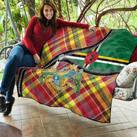 Dominica Creole Day Quilt Madras Pattern Zipper Stylized - Wonder Print Shop