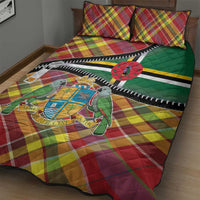 Dominica Creole Day Quilt Bed Set Madras Pattern Zipper Stylized - Wonder Print Shop