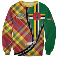 Dominica Creole Day Sweatshirt Madras Pattern Zipper Stylized - Wonder Print Shop