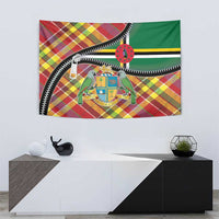 Dominica Creole Day Tapestry Madras Pattern Zipper Stylized - Wonder Print Shop