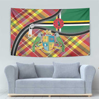 Dominica Creole Day Tapestry Madras Pattern Zipper Stylized - Wonder Print Shop
