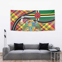Dominica Creole Day Tapestry Madras Pattern Zipper Stylized - Wonder Print Shop