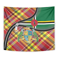Dominica Creole Day Tapestry Madras Pattern Zipper Stylized - Wonder Print Shop
