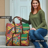 Dominica Creole Day Travel Bag Madras Pattern Zipper Stylized - Wonder Print Shop