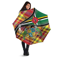 Dominica Creole Day Umbrella Madras Pattern Zipper Stylized - Wonder Print Shop