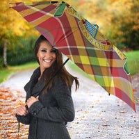 Dominica Creole Day Umbrella Madras Pattern Zipper Stylized - Wonder Print Shop