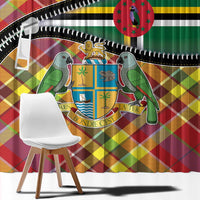 Dominica Creole Day Window Curtain Madras Pattern Zipper Stylized - Wonder Print Shop