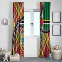 Dominica Creole Day Window Curtain Madras Pattern Zipper Stylized - Wonder Print Shop