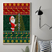 Custom South Africa Christmas Canvas Wall Art Geseende Kersfees Santa Claus African Pattern - Wonder Print Shop
