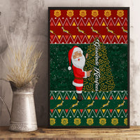 Custom South Africa Christmas Canvas Wall Art Geseende Kersfees Santa Claus African Pattern - Wonder Print Shop