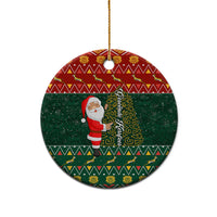 South Africa Christmas Ceramic Ornament Geseende Kersfees Santa Claus African Pattern - Wonder Print Shop