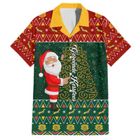 Custom South Africa Christmas Family Matching Off Shoulder Long Sleeve Dress and Hawaiian Shirt Geseende Kersfees Santa Claus African Pattern - Wonder Print Shop