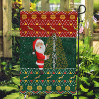 Custom South Africa Christmas Garden Flag Geseende Kersfees Santa Claus African Pattern - Wonder Print Shop
