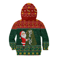Custom South Africa Christmas Kid Hoodie Geseende Kersfees Santa Claus African Pattern - Wonder Print Shop