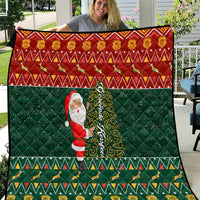 Custom South Africa Christmas Quilt Geseende Kersfees Santa Claus African Pattern - Wonder Print Shop