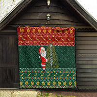 Custom South Africa Christmas Quilt Geseende Kersfees Santa Claus African Pattern - Wonder Print Shop
