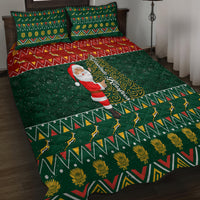 Custom South Africa Christmas Quilt Bed Set Geseende Kersfees Santa Claus African Pattern - Wonder Print Shop