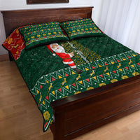 Custom South Africa Christmas Quilt Bed Set Geseende Kersfees Santa Claus African Pattern - Wonder Print Shop