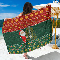 Custom South Africa Christmas Sarong Geseende Kersfees Santa Claus African Pattern - Wonder Print Shop