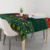 Custom South Africa Christmas Tablecloth Geseende Kersfees Santa Claus African Pattern - Wonder Print Shop