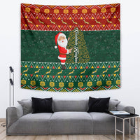 Custom South Africa Christmas Tapestry Geseende Kersfees Santa Claus African Pattern - Wonder Print Shop