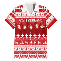 Custom Switzerland Christmas Family Matching Short Sleeve Bodycon Dress and Hawaiian Shirt Merry Christmas Funny Santa Claus - Wonder Print Shop