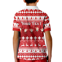 Custom Switzerland Christmas Kid Polo Shirt Merry Christmas Funny Santa Claus - Wonder Print Shop