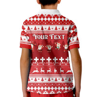 Custom Switzerland Christmas Kid Polo Shirt Merry Christmas Funny Santa Claus - Wonder Print Shop