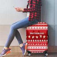 Custom Switzerland Christmas Luggage Cover Merry Christmas Funny Santa Claus - Wonder Print Shop