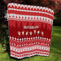 Custom Switzerland Christmas Quilt Merry Christmas Funny Santa Claus - Wonder Print Shop