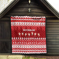 Custom Switzerland Christmas Quilt Merry Christmas Funny Santa Claus - Wonder Print Shop