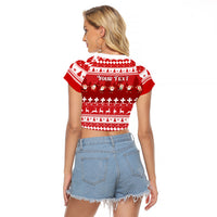 Custom Switzerland Christmas Raglan Cropped T Shirt Merry Christmas Funny Santa Claus - Wonder Print Shop