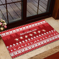 Custom Switzerland Christmas Rubber Doormat Merry Christmas Funny Santa Claus - Wonder Print Shop