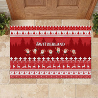 Custom Switzerland Christmas Rubber Doormat Merry Christmas Funny Santa Claus - Wonder Print Shop