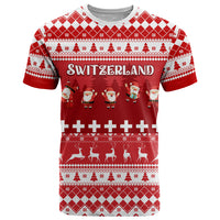 Custom Switzerland Christmas T Shirt Merry Christmas Funny Santa Claus - Wonder Print Shop