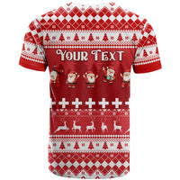 Custom Switzerland Christmas T Shirt Merry Christmas Funny Santa Claus - Wonder Print Shop