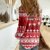 Custom Switzerland Christmas Women Casual Shirt Merry Christmas Funny Santa Claus - Wonder Print Shop