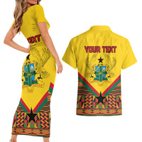 Ghana Independence Day Couples Matching Short Sleeve Bodycon Dress and Hawaiian Shirt Freedom and Justice African Pattern - Wonder Print Shop