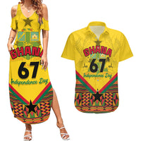 Ghana Independence Day Couples Matching Summer Maxi Dress and Hawaiian Shirt Freedom and Justice African Pattern - Wonder Print Shop
