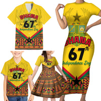Ghana Independence Day Family Matching Short Sleeve Bodycon Dress and Hawaiian Shirt Freedom and Justice African Pattern - Wonder Print Shop