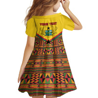 Ghana Independence Day Kid Short Sleeve Dress Freedom and Justice African Pattern - Wonder Print Shop