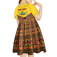Ghana Independence Day Kid Short Sleeve Dress Freedom and Justice African Pattern - Wonder Print Shop