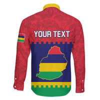 Mauritius Independence Day Family Matching Short Sleeve Bodycon Dress and Hawaiian Shirt Stella Clavisque Maris Indici Foral Pattern - Wonder Print Shop