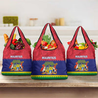 Mauritius Independence Day Grocery Bag Stella Clavisque Maris Indici Foral Pattern